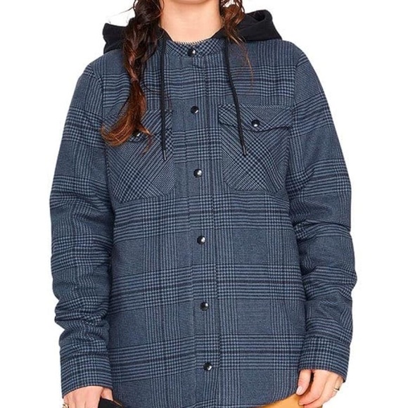 Volcom Navy Plaid winter snow Jacket - Picture 4 of 13